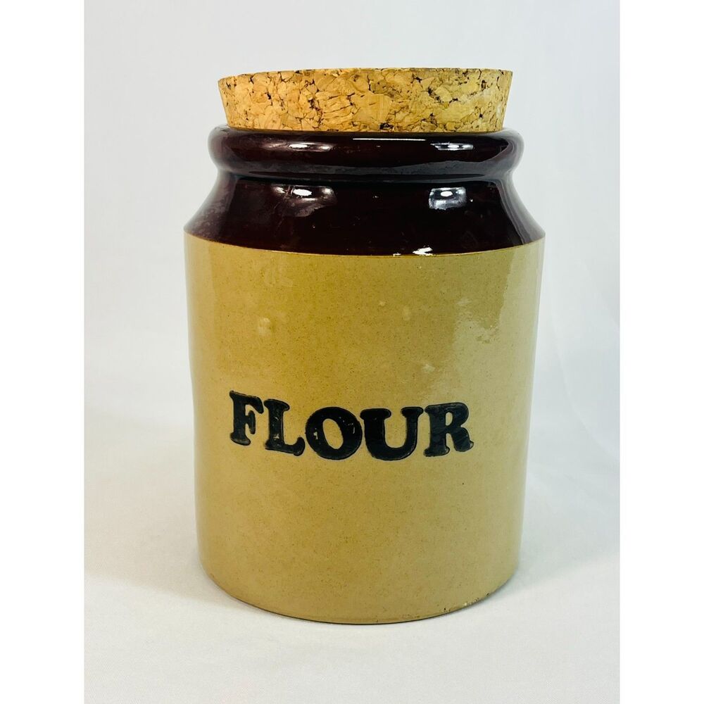 Vintage Pearsons Chesterfield Flour Ceramic Canister Jug Jar Primitive England